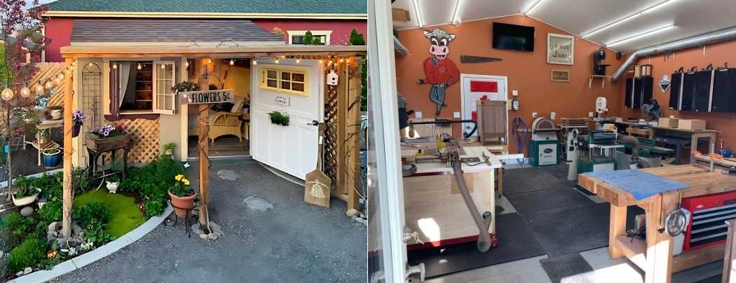 A flower potting and workshop shed.
