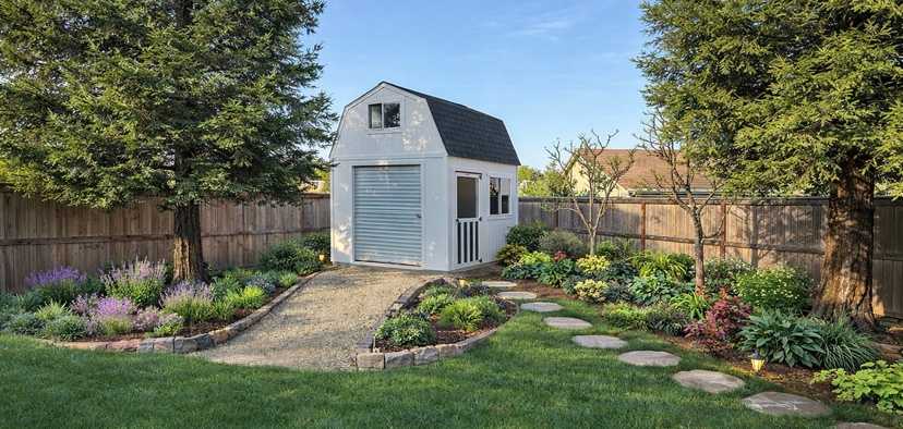 Tuff Shed TB-800 in beautiful backyard
