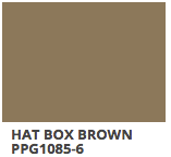 Hat Box Brown PPG Paint Card