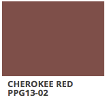 Cherokee Red PPG Paint card