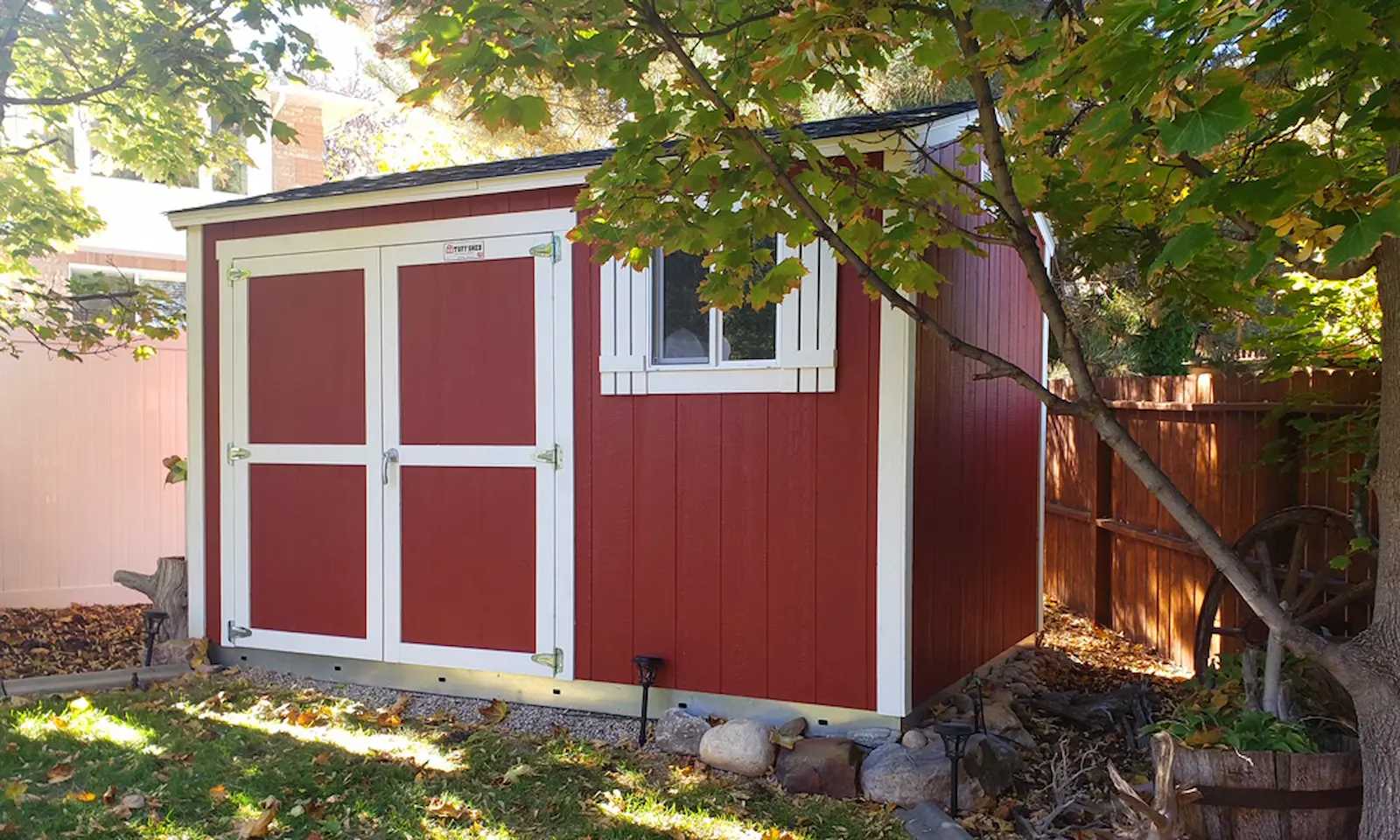 Exterior of red TR-700 man cave