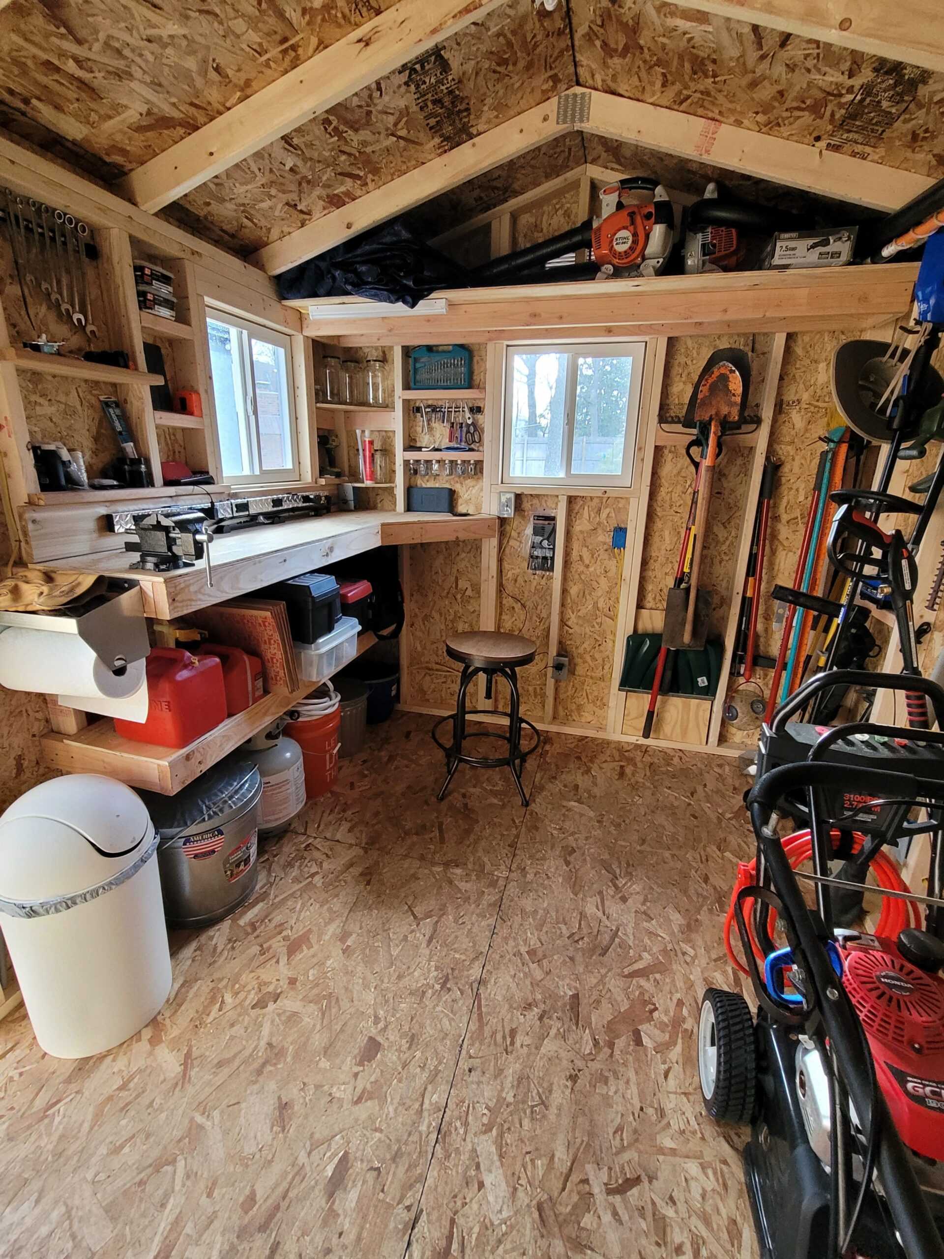 TR-700 used for a Man Cave. With tools and lawn care tools.