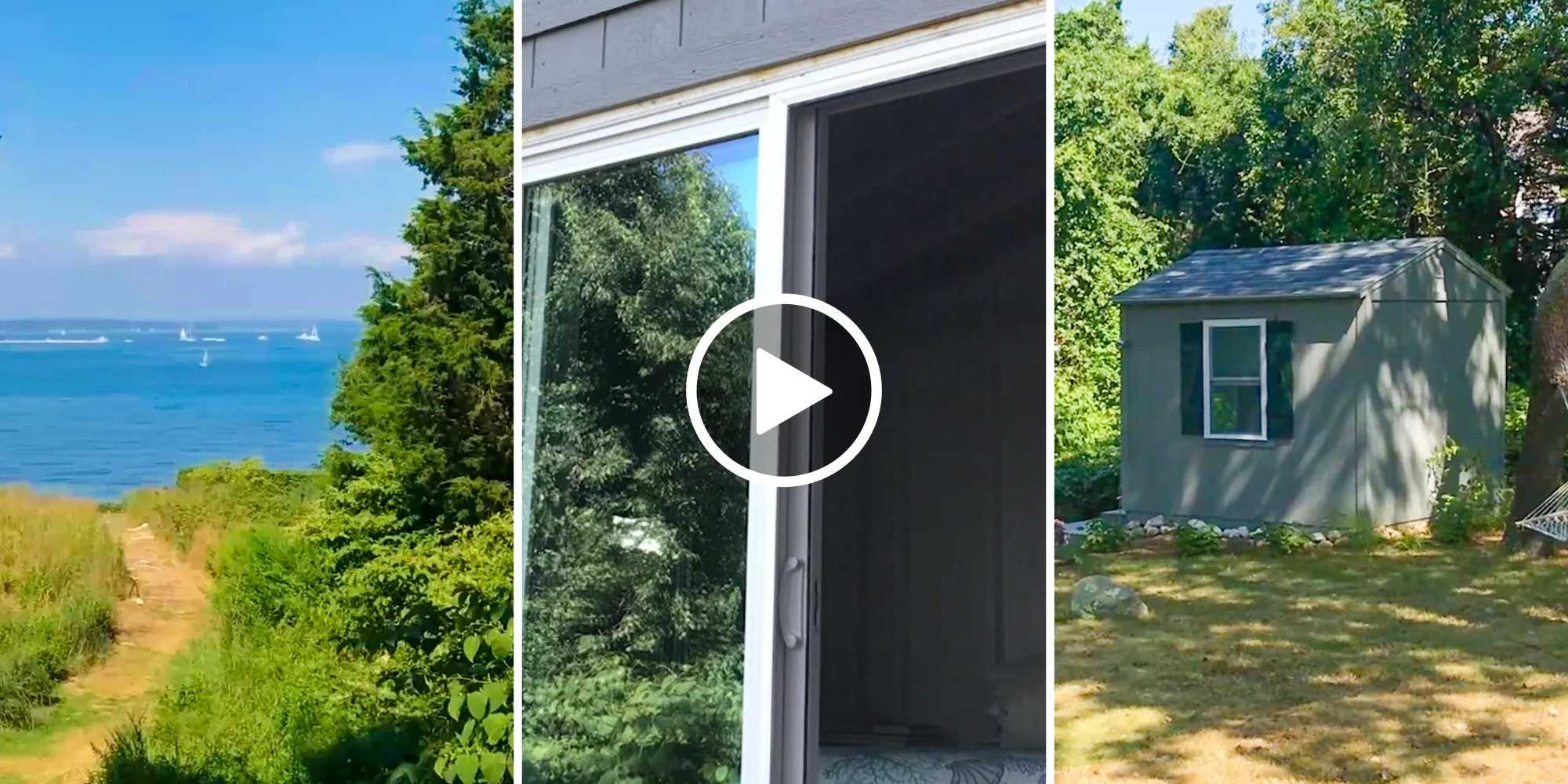 A combined photo of the view and Susies lake shed