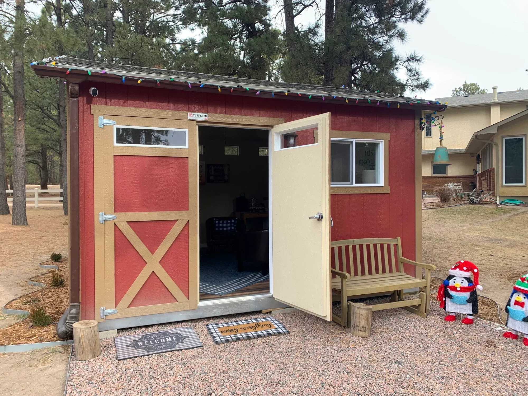 TR-800 used for a therapeutic retreat. With decorations out in the front of the lawn.