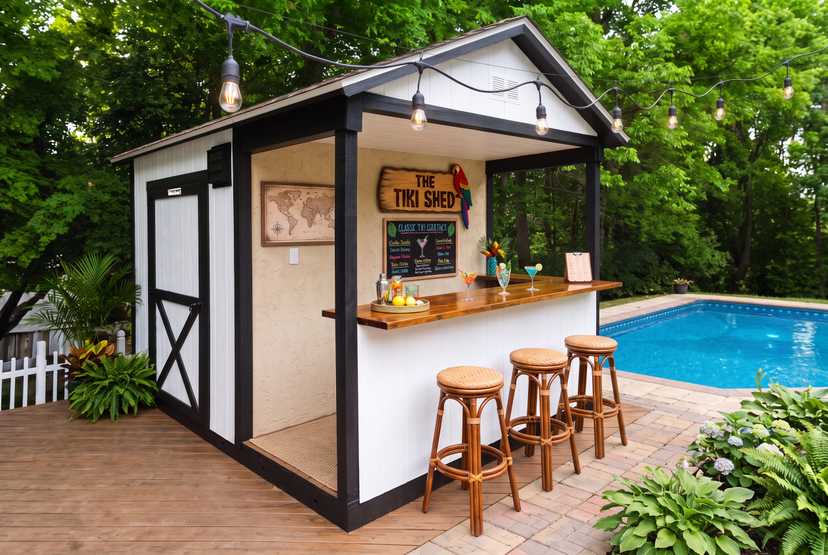 tr-800 white and black tiki shed