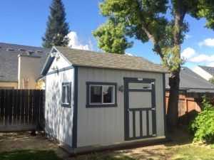 A front view of the Lewis' home office