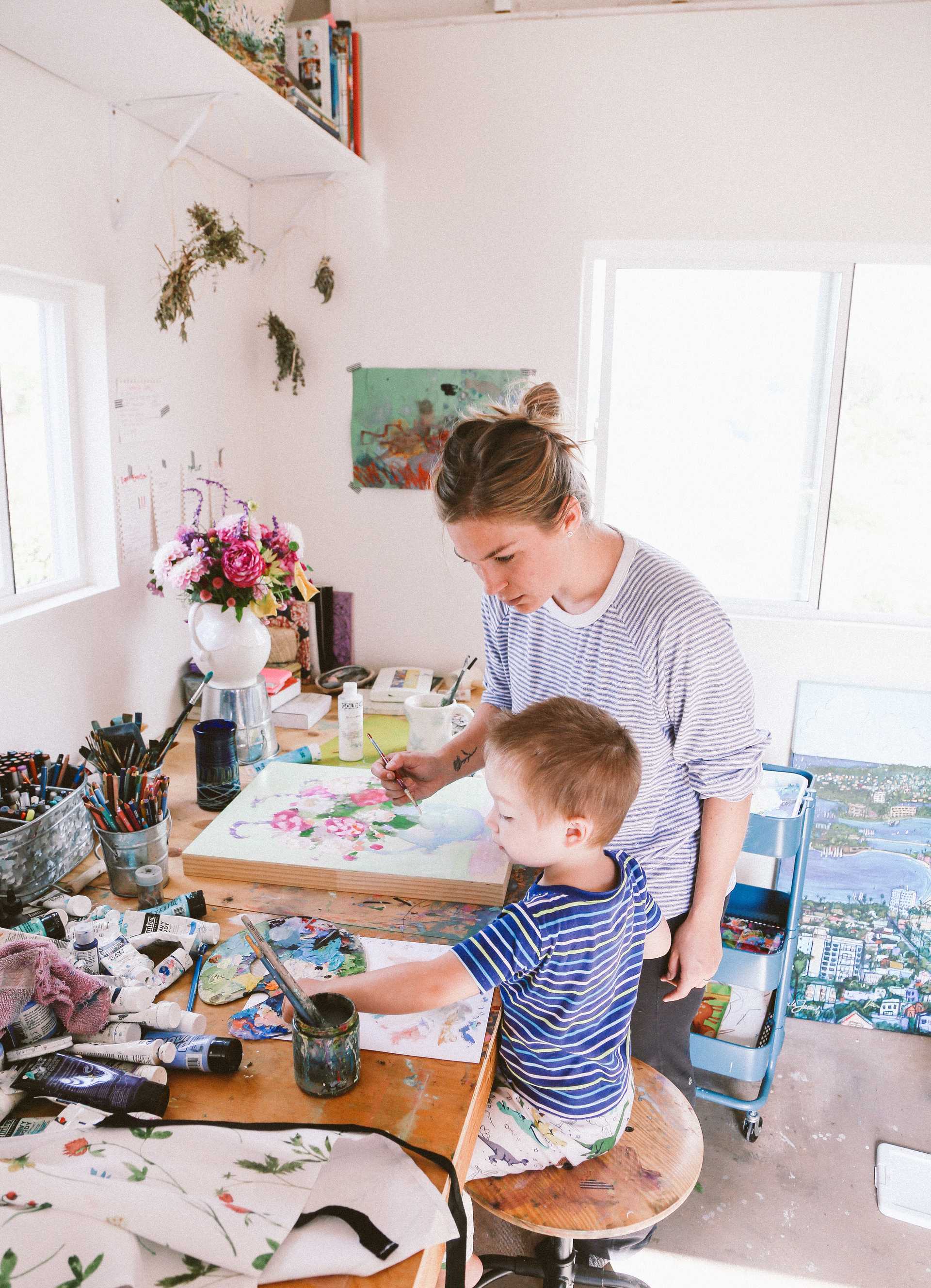 The finished TB700 art studio 1 Michaela and her son painting in there finished TB700