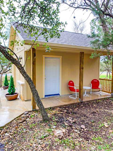 Back of a Sundance Ranch Tuff Shed Garage