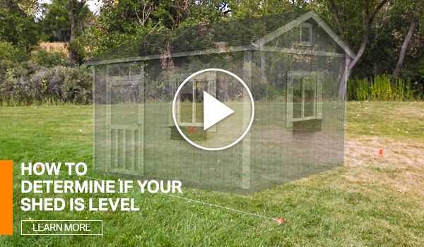 A graphic for how to determine if your shed is level.
