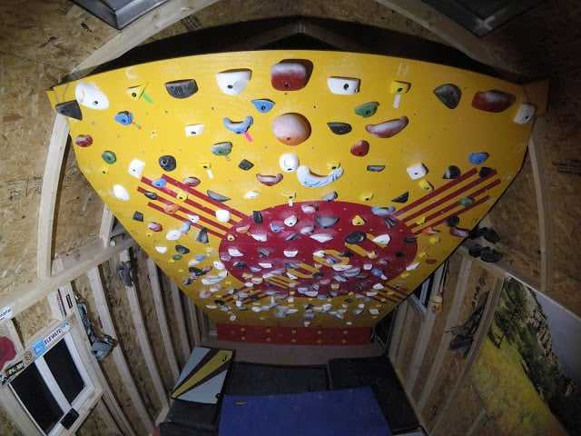The completed moon board completed Indoor moon climbing board