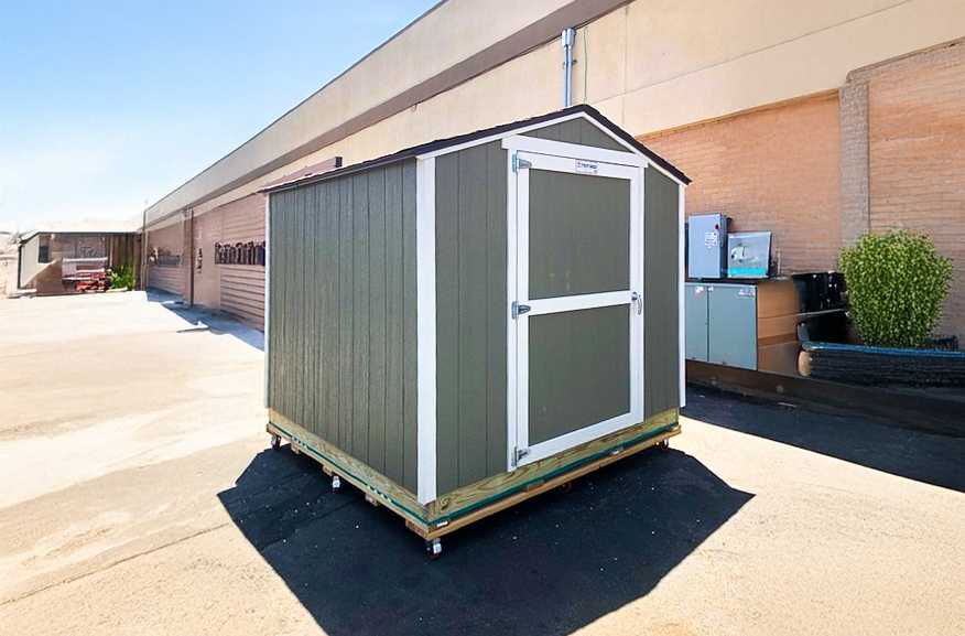 shed without windows on the home depot parking lot