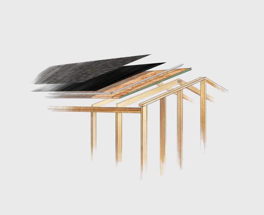 illustration of roof layers