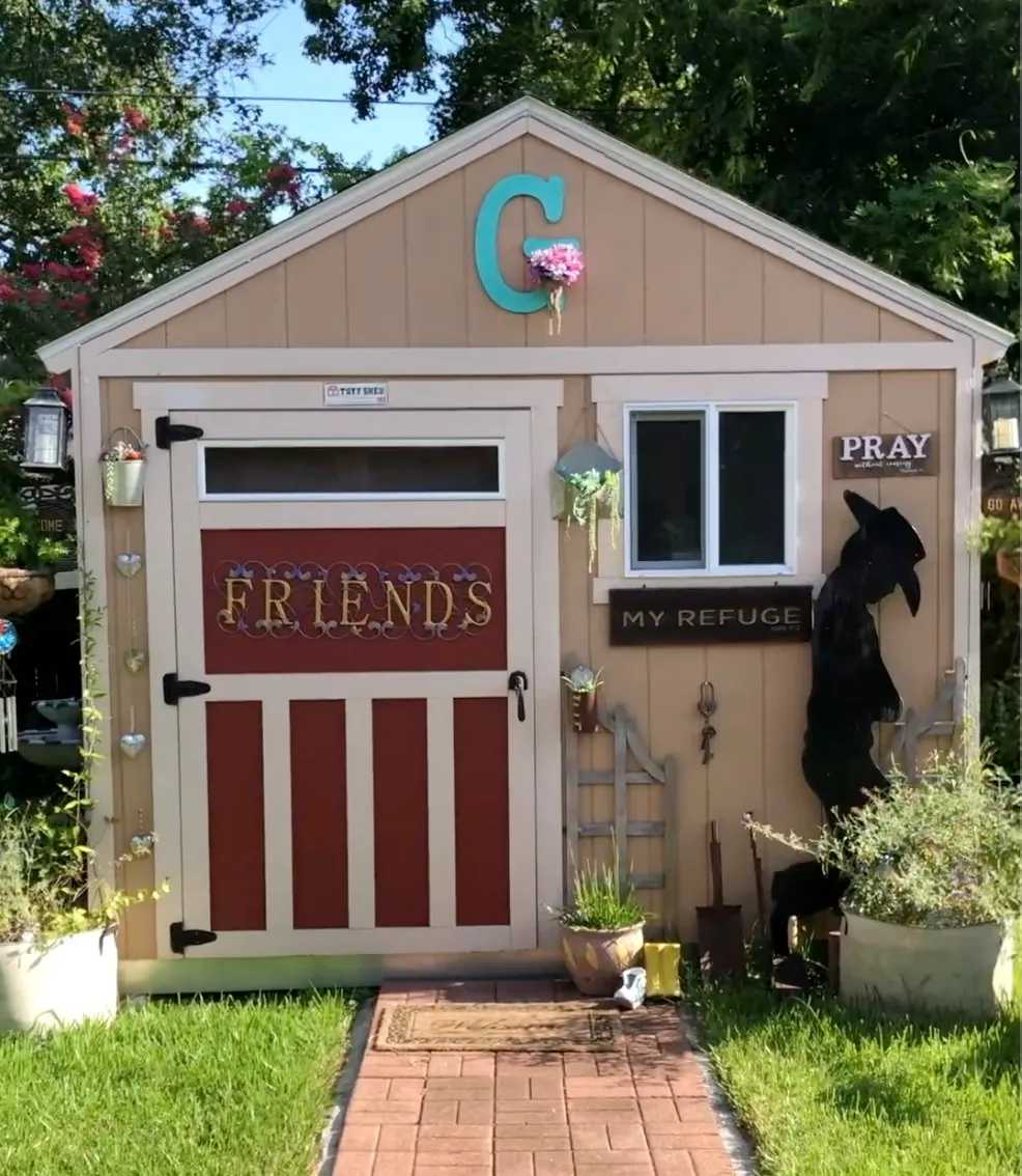 TR-700 for a hobbies and for a backyard retreat. Decorations in the front with plants.